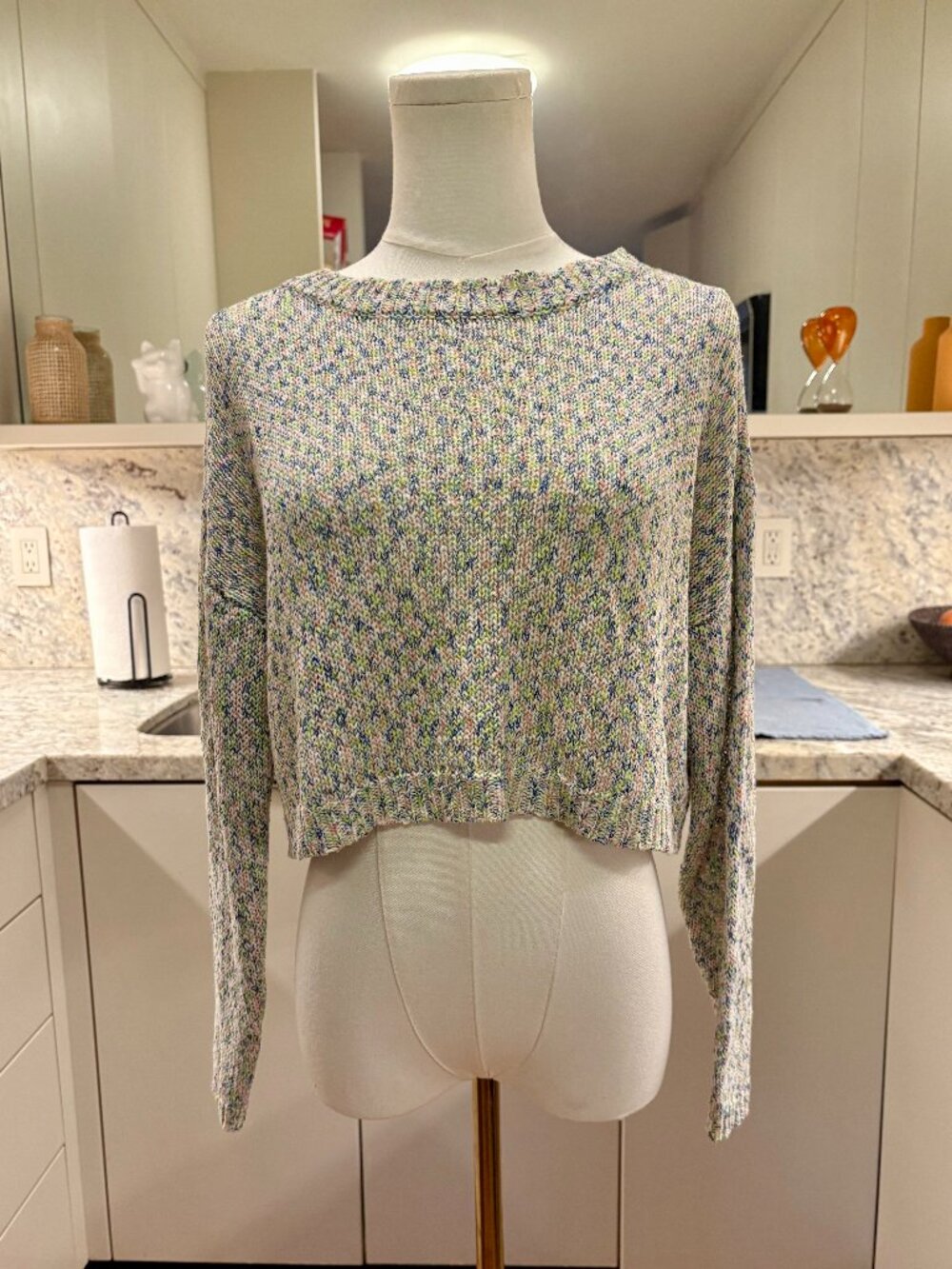 Lulus Throughout the Seasons Green Multi Knit Pullover Sweater